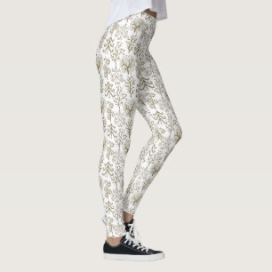 Art Tree Gold Holiday-kerstWITTE Leggings