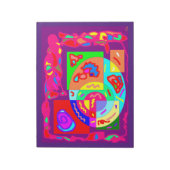 Art tribal à thème violet sur un bloc-notes (Tourné)