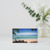 Art tropical de carte de visite de vue d'océan de (Debout devant)