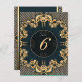 Art turquoise Alternative Mariage Menu Numéro de t (Devant / Derrière)