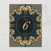 Art turquoise Alternative Mariage Menu Numéro de t (Devant)