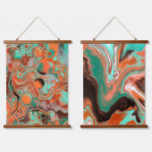 Art turquoise Fluide en marbre suspendu tapisserie (Double)