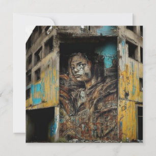 Art urbain sur un bâtiment abandonné Carte d'art