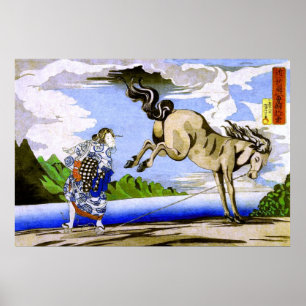 Art. van Kuniyoshi van de vrouw & van het Paard Poster