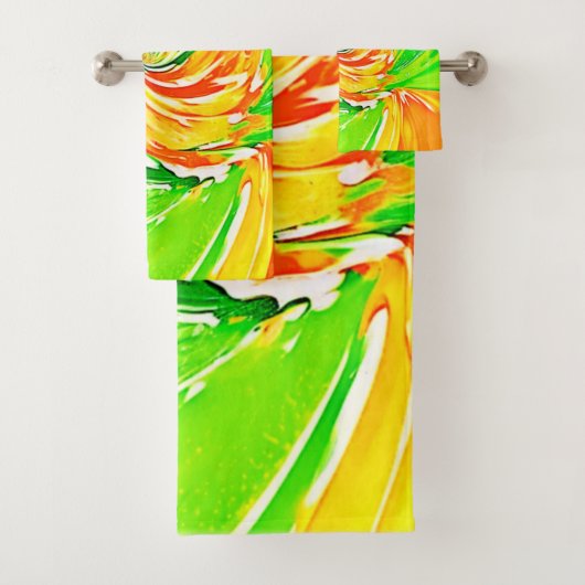 Art vibrant tourbillon vert-orange (En situation)