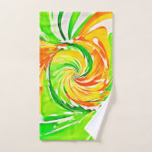 Art vibrant tourbillon vert-orange (Serviette à main)