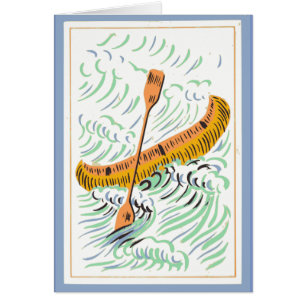 Art vintage de canoë