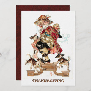 Art vintage Design Dîner Thanksgiving Invitations