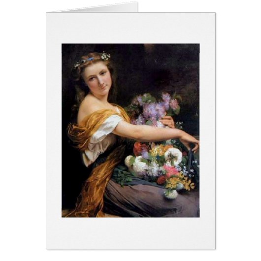 Art vintage - Fille aux fleurs, (Devant)