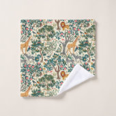 art vintage, girafes zébrées, flamants, oiseaux, l (Gant de toilette)