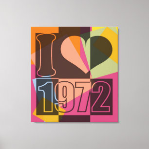 Art vintage - I love (heart) 1972 - Toile envelopp
