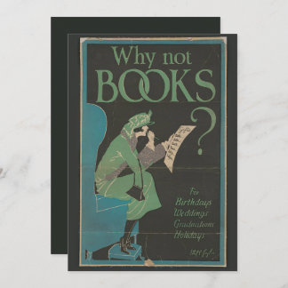 Art vintage "Pourquoi Pas Des Livres ?" Carte d'an