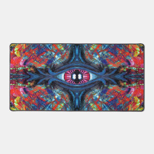 Art visionnaire de l'œil trippy bleu surréaliste