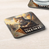 Art Warrior Cat Liquor Espresso Onderzetter (Linkerzijde)