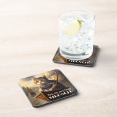 Art Warrior Cat Liquor Espresso Onderzetter (Rechterzijde)