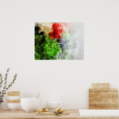 Art Waterverf Parrot Green Paraket Gift Poster (Keuken)