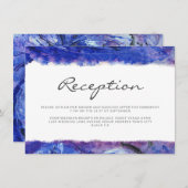 Art Wedding Reception Blue Informatiekaartje (Voorkant / Achterkant)