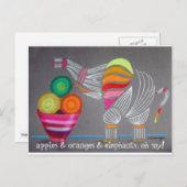 Art Whimsical Rainbow Elephant sur carte postale (Devant / Derrière)