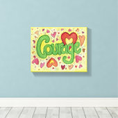 Art Word Courage Peinture Peinture Toile Enveloppé (Insitu (Plancher de Bois))