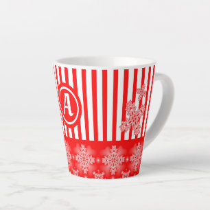 Artdeco bloemen in retro stijl met monogram latte mok