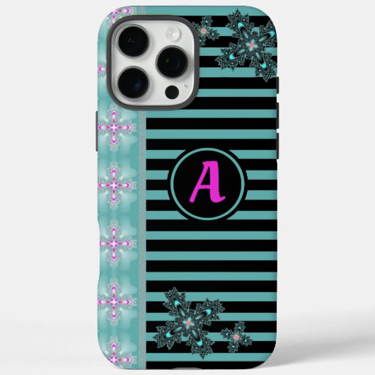 Artdeco Flowers in Retro Style with monogram Case-Mate iPhone Case (Achterkant)