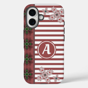 Artdeco Flowers in Retro Style with monogram iPhone 16 Hoesje