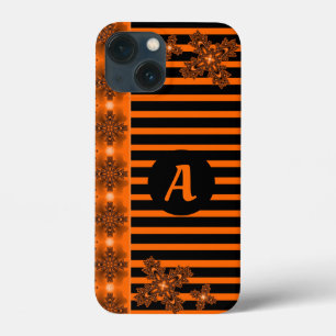 Artdeco Flowers in Retro Style with monogram iPhone 13 Mini Hoesje