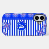 Artdeco Flowers in Retro Style with monogram Case-Mate iPhone Case (Achterkant (horizontaal))