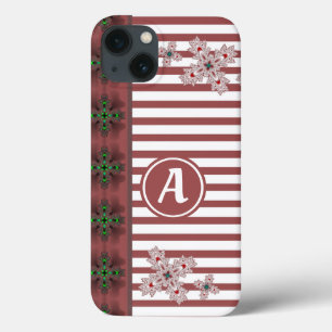 Artdeco Flowers in Retro Style with monogram iPhone 13 Hoesje