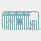 Artdeco Flowers in Retro Style with monogram Case-Mate iPhone Case (Achterkant (horizontaal))