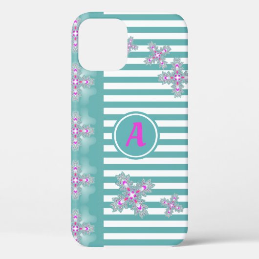 Artdeco Flowers in Retro Style with monogram Case-Mate iPhone Case (Achterkant)
