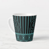 Artdeco Flowers in Retro Style with monogram Latte Mok (Linkerhoek)