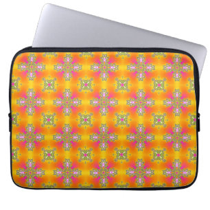 Artdeco Flowers in Retrostijl Laptop Sleeve