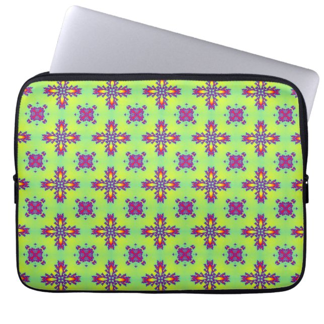 Artdeco Flowers in Retrostijl Laptop Sleeve (Voorkant)