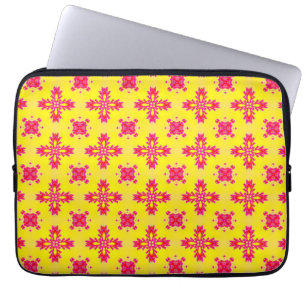 Artdeco Flowers in Retrostijl Laptop Sleeve