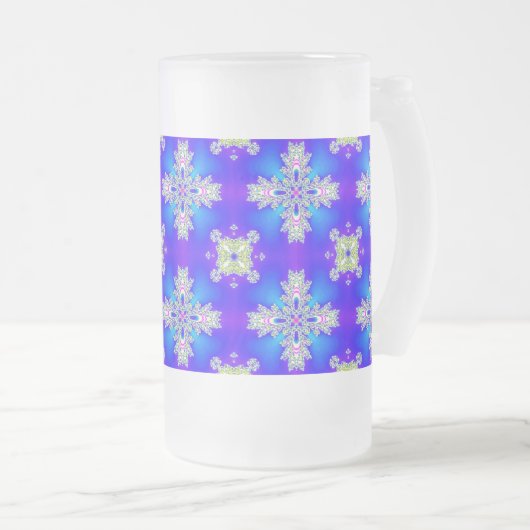 Artdeco Flowers in Retrostijl Matglas Bierpul (Voorkant rechts)