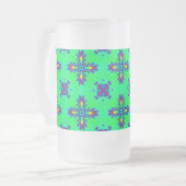 Artdeco Flowers in Retrostijl Matglas Bierpul (Voorkant links)