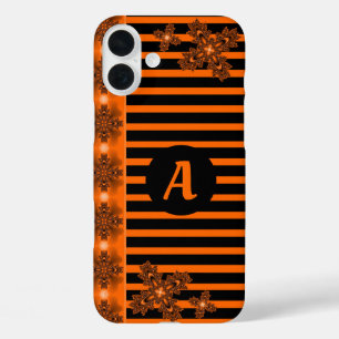 Artdeco Flowers in Retrostijl met monogram iPhone 16 Plus Hoesje