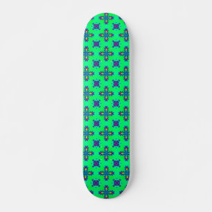 Artdeco Flowers in Retrostijl Skateboard