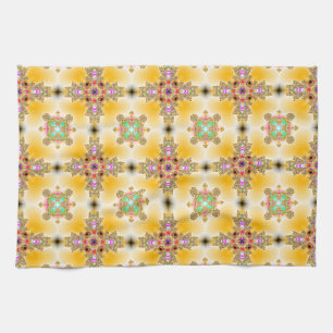 Artdeco Flowers in Retrostijl Theedoek