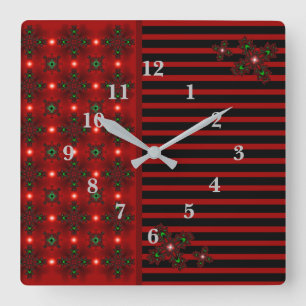 Artdeco Flowers in Retrostijl Vierkante Klok