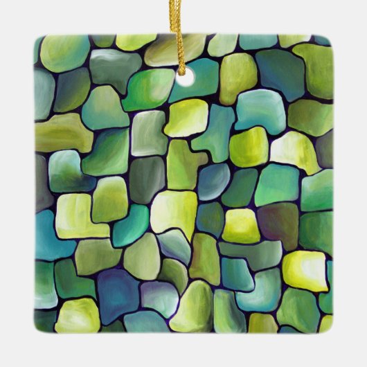 ArtDeco Waterverf Pattern Tegel Modern Abstract Keramisch Ornament (Voorkant)