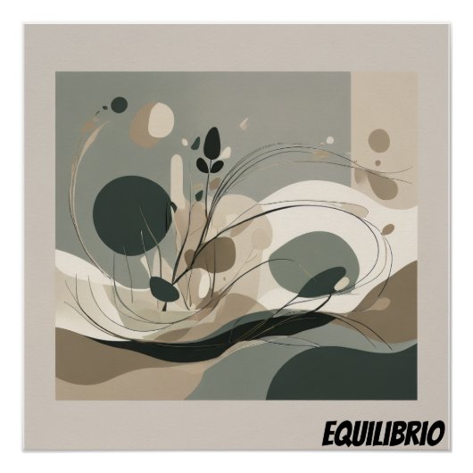 Arte Abstracto Minimal Equilibrio Natural Perfect Poster (Voorkant)