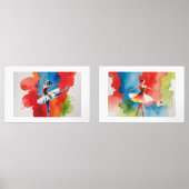 Arte en Acuarela de Danza y Elegancia Muurkunst Sets (Voorkant)