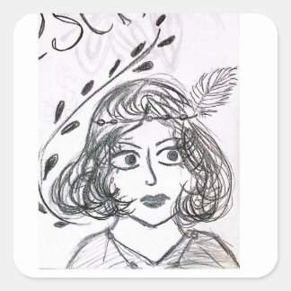 Arte feita a mão vierkante sticker