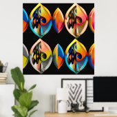 Arte Moderno Abstracto "Fusión Vibrante":  Poster (Thuiskantoor)