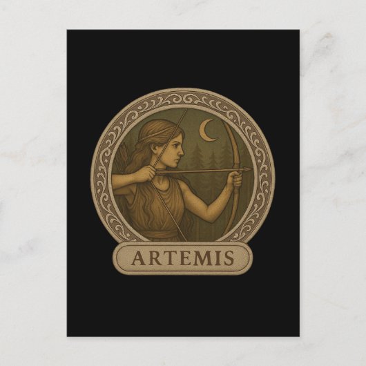 Artemis déesse de la carte postale de la chasse (Devant)