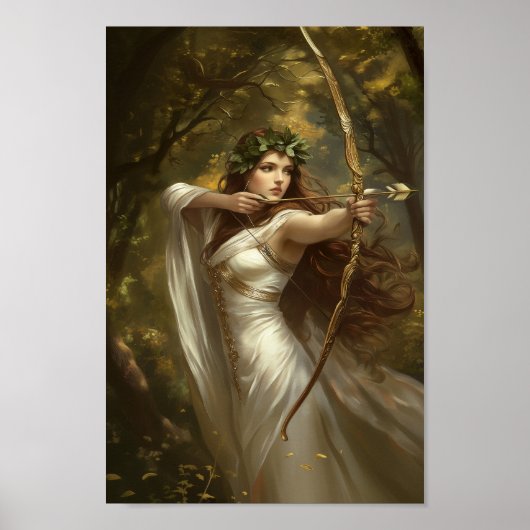 Artemis Greek Goddess Enchanted Forest Archer Poster (Voorkant)