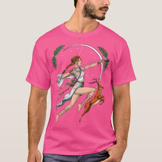 Artemis Griekse godin van de jacht op het oude Gri T-shirt (Voorkant)