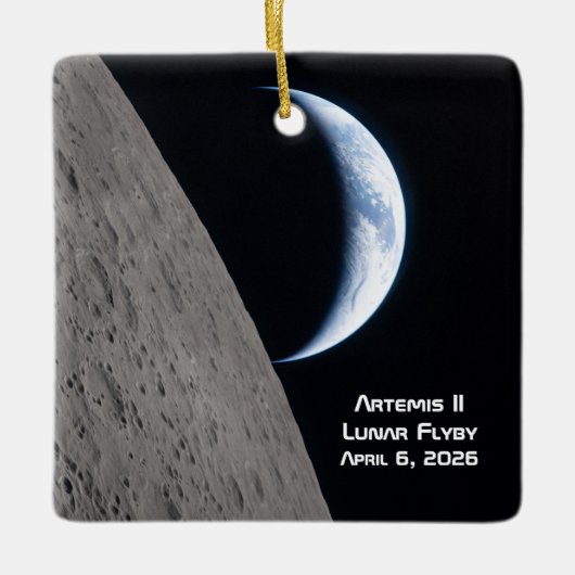 Artemis II Lunar Flyby Keramisch Ornament (Voorkant)